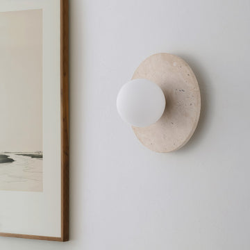 Tivoli 12" Modern Minimalist 1-Light Ovoid Travertine LED Wall Sconce